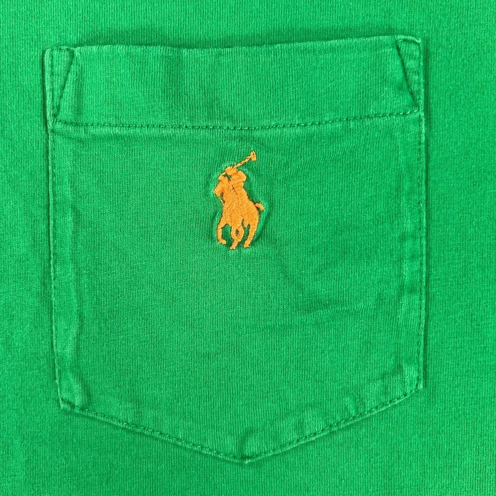 Polo Ralph Lauren Mens Shirt Medium Green Short Sleeve Classic Fit Chest Pocket